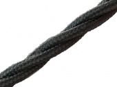 Витой ретро кабель для внешней проводки Werkel Retro 3х1,5мм черный - купить в Воронеже