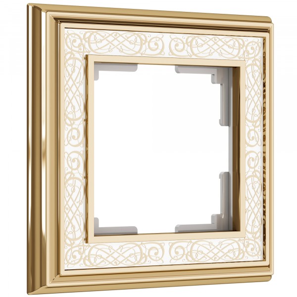 Рамка на 1 пост WL77-Frame-01 Palacio Gracia (золото/белый)